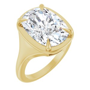 14K Yellow Gold 14x10 mm Elongated Cushion Ring Mounting