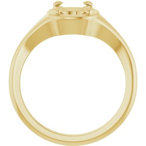 10K Yellow Gold 8.5x6.5 mm Elongated Cushion Ring Mounting – image 4