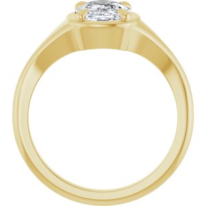 10K Yellow Gold 8.5x6.5 mm Elongated Cushion Ring Mounting – image 3