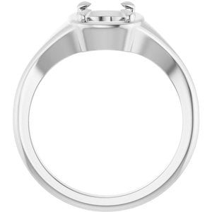 18K White Gold 8.5x6.5 mm Elongated Cushion Ring Mounting – image 4