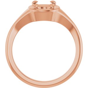 18K Rose Gold 8.5x6.5 mm Elongated Cushion Ring Mounting – image 4