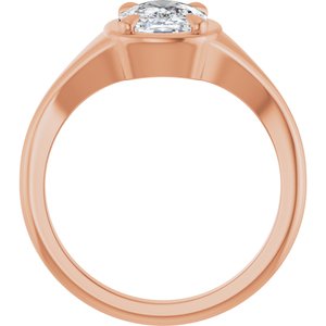 18K Rose Gold 8.5x6.5 mm Elongated Cushion Ring Mounting – image 3