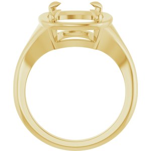 10K Yellow Gold 14x10 mm Elongated Cushion Ring Mounting – image 4