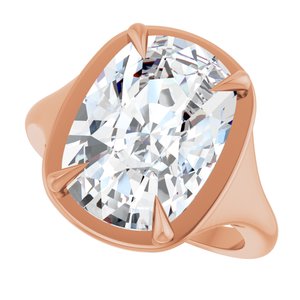10K Rose Gold 14x10 mm Elongated Cushion Ring Mounting – image 8