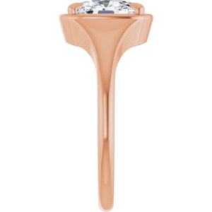 18K Rose Gold 8.5x6.5 mm Elongated Cushion Ring Mounting – image 7