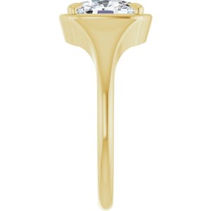 14K Yellow Gold 8.5x6.5 mm Elongated Cushion Ring Mounting – image 7