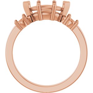 18K Rose Gold 10x5 mm Marquise Ring Mounting – image 4