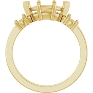 18K Yellow Gold 10x5 mm Marquise Ring Mounting – image 4