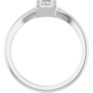 10K White Gold 3.75x3.75 mm Square Ring Mounting – image 3