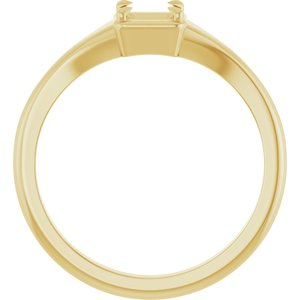 10K Yellow Gold 3.75x3.75 mm Square Ring Mounting – image 4