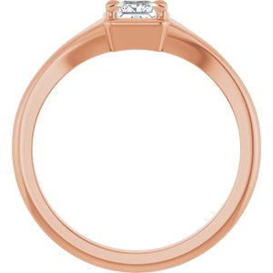 18K Rose Gold 3.75x3.75 mm Square Ring Mounting – image 3