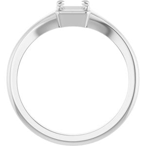 Sterling Silver 3.75x3.75 mm Square Ring Mounting – image 4