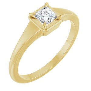 10K Yellow Gold 3.75x3.75 mm Square Ring Mounting