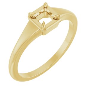 10K Yellow Gold 3.75x3.75 mm Square Ring Mounting – image 2