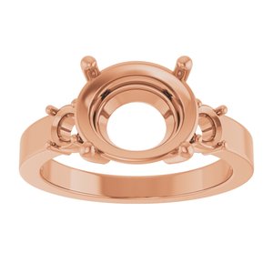 10K Rose Gold 11x9 mm Oval Ring Mounting – image 6
