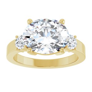 10K Yellow Gold 11x9 mm Oval Ring Mounting – image 5