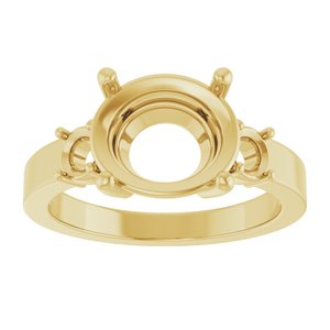 10K Yellow Gold 11x9 mm Oval Ring Mounting – image 6