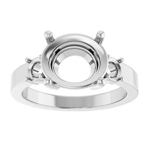 14K White Gold 11x9 mm Oval Ring Mounting – image 6