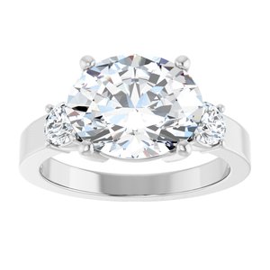 10K White Gold 11x9 mm Oval Ring Mounting – image 5