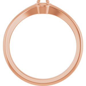10K Rose Gold 3 mm Round Ring Mounting – image 4