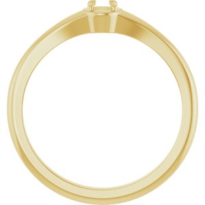14K Yellow Gold 3 mm Round Ring Mounting – image 4