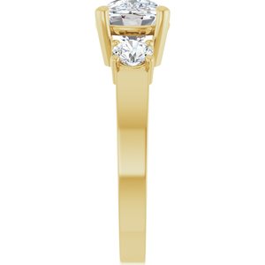 18K Yellow Gold 9x7 mm Elongated Cushion Ring Mounting – image 7