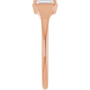 10K Rose Gold 5x3 mm Emerald Ring Mounting – image 7