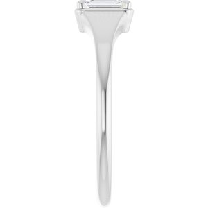 10K White Gold 5x3 mm Emerald Ring Mounting – image 7