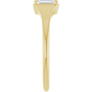 18K Yellow Gold 5x3 mm Emerald Ring Mounting – image 7