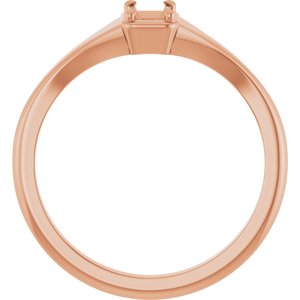 10K Rose Gold 5x3 mm Emerald Ring Mounting – image 4