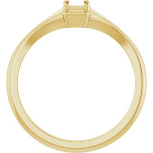 18K Yellow Gold 5x3 mm Emerald Ring Mounting – image 4