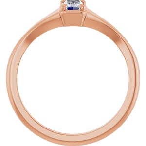 10K Rose Gold 5x3 mm Emerald Ring Mounting – image 3