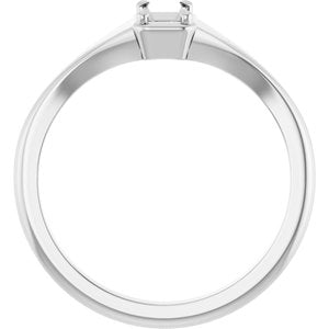 10K White Gold 5x3 mm Emerald Ring Mounting – image 4