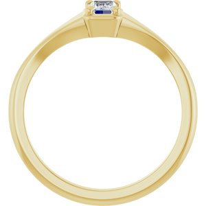 18K Yellow Gold 5x3 mm Emerald Ring Mounting – image 3