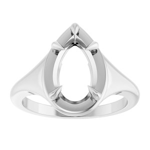 18K White Gold 11.5x7 mm Pear Ring Mounting – image 6