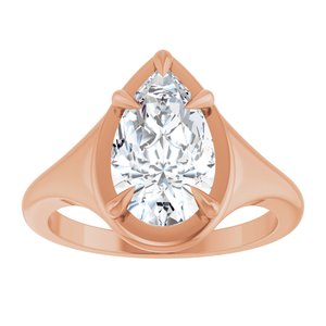 10K Rose Gold 11.5x7 mm Pear Ring Mounting – image 5