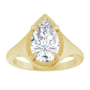 10K Yellow Gold 11.5x7 mm Pear Ring Mounting – image 5