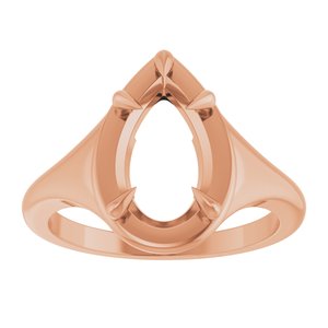 14K Rose Gold 11.5x7 mm Pear Ring Mounting – image 6