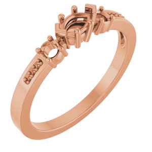 18K Rose Gold 5x3 mm Marquise Ring Mounting – image 2