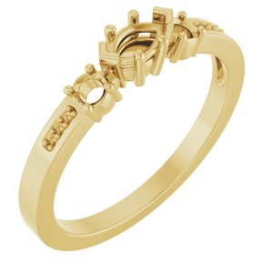 10K Yellow Gold 5x3 mm Marquise Ring Mounting – image 2