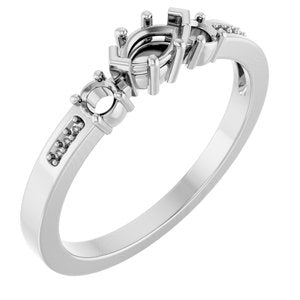 14K White Gold 5x3 mm Marquise Ring Mounting – image 2