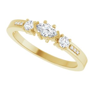 10K Yellow Gold 5x3 mm Marquise Ring Mounting – image 8