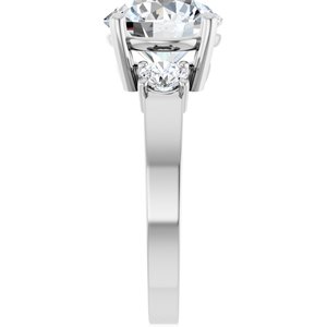18K White Gold 9.4 mm Round Ring Mounting – image 7