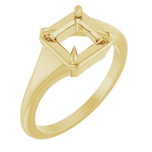 18K Yellow Gold 5.5x5.5 mm Square Ring Mounting – image 2