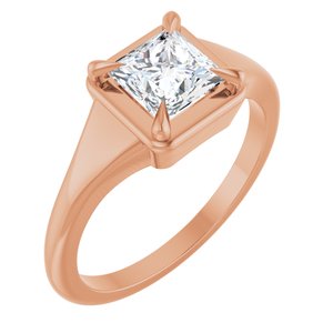 18K Rose Gold 5.5x5.5 mm Square Ring Mounting