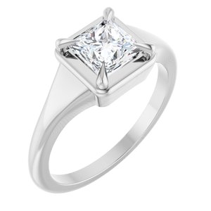 14K White Gold 5.5x5.5 mm Square Ring Mounting