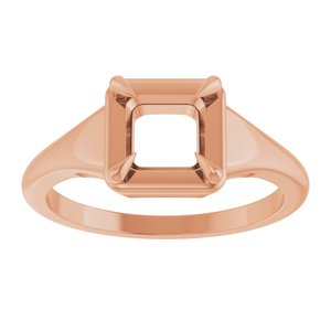 14K Rose Gold 5.5x5.5 mm Square Ring Mounting – image 6