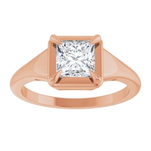 10K Rose Gold 5.5x5.5 mm Square Ring Mounting – image 5