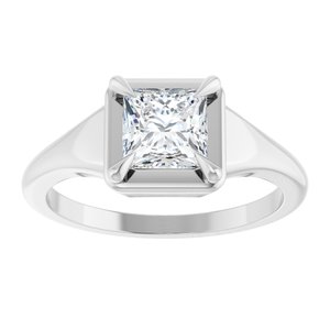 14K White Gold 5.5x5.5 mm Square Ring Mounting – image 5