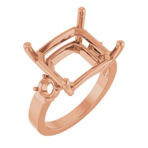 10K Rose Gold 14x12 mm Emerald Ring Mounting – image 2